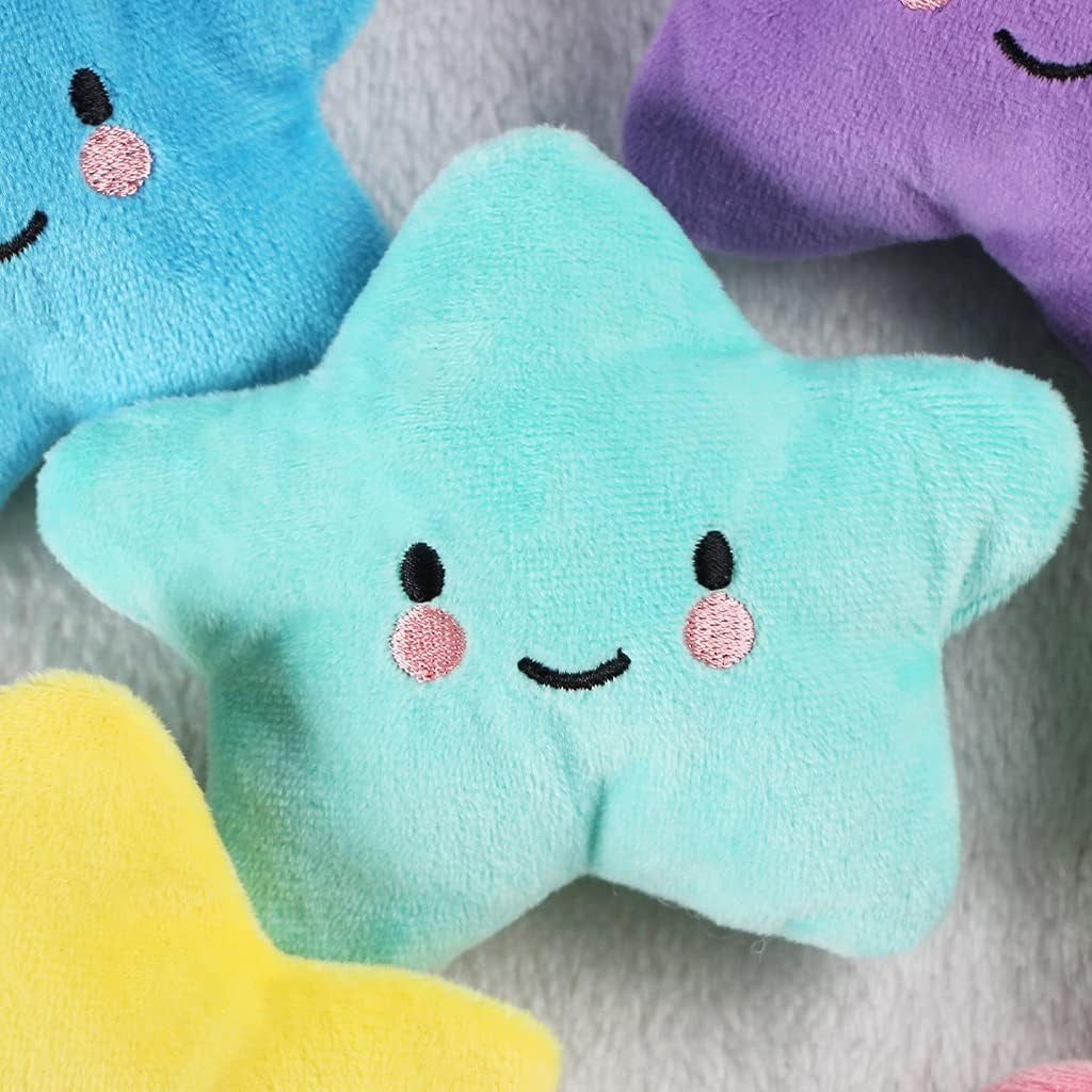 Stuffed Dog Toy, 4 Pack Dog Squeaky Plush Toys Cute Small Dog Puppy Toys Stars Cloud Squeaky Puppy Dog Chew Toys for Puppies Small Medium Dogs Pet,Dark Color