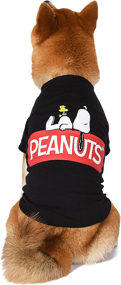 Dog T Shirt, X-Small | Black Small Dog Shirt for Very Small Dogs | Lightweight Semi-Stretch Pull-Over Dog Tshirt for Small Dogs from Peanuts (XS), FF13344