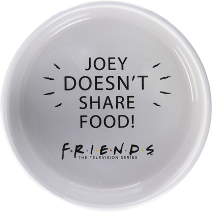 Warner Bros Friends TV Show Joey Doesn'T Share Food Ceramic Dog Food Bowl