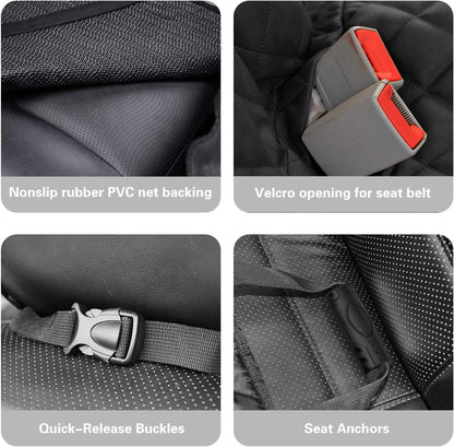 Honest Dog Car Seat Covers with Mesh Window,Dog Seat Cover with Side Flap for Cars, Trucks, and Suv'S - Waterproof & Nonslip Pet Seat Cover for Backseat(Grey,56" Wx60 L)